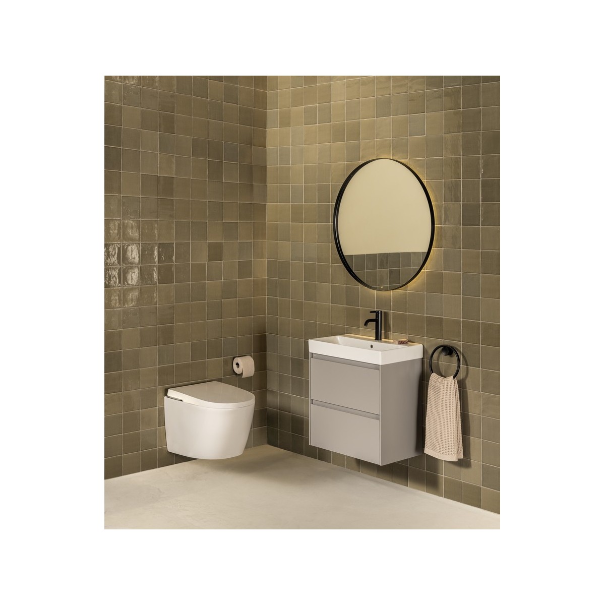 Allegro porte-serviettes anneau. noir mat - ROCA A817867NB0 