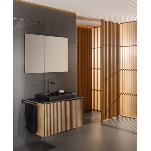 Horizon unik meuble 1t 900+plan noir+vasque dash noire mate - ROCA A851955553 