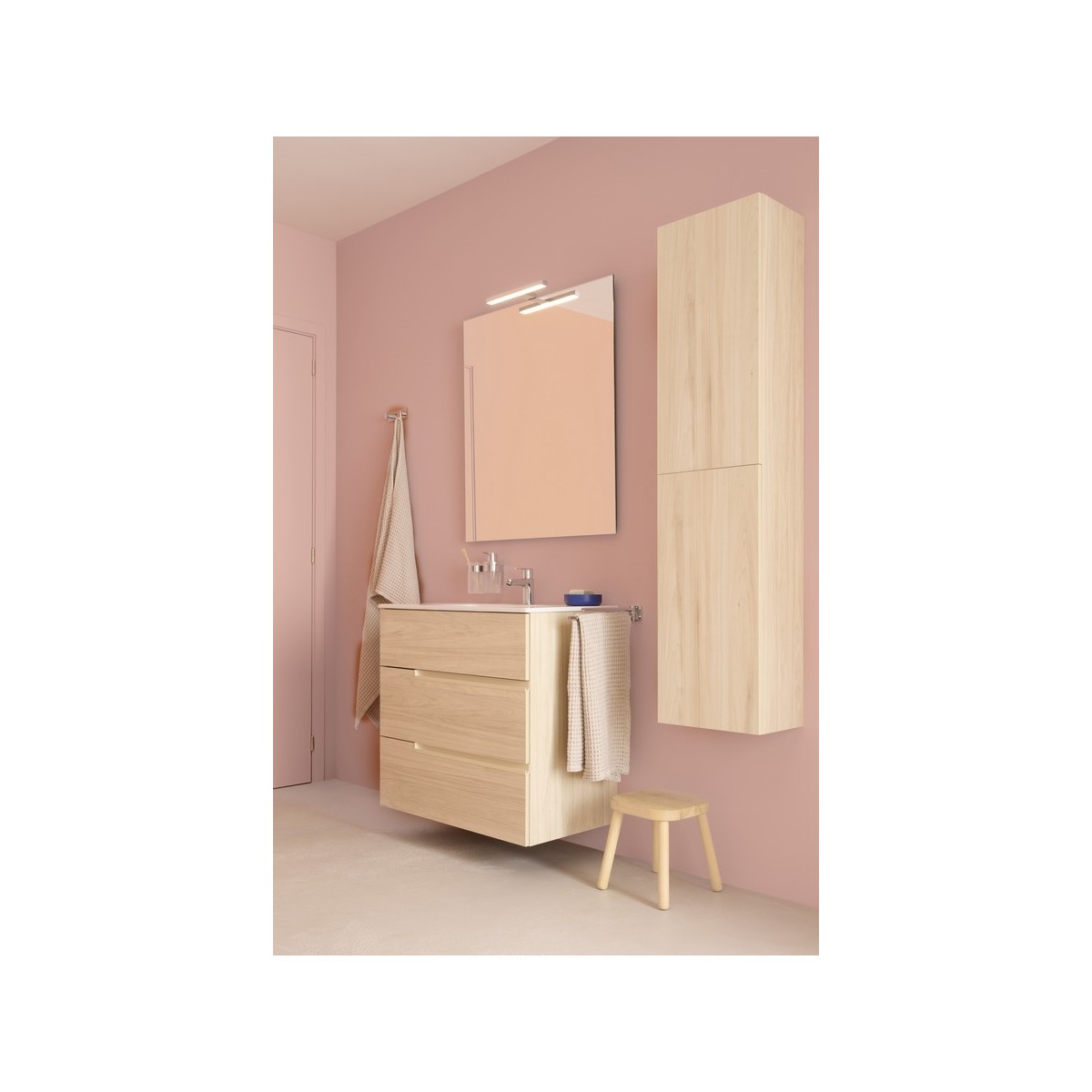 Victoria-n unik (meuble+lavabo) 3 tiroirs 1000 mm frêne clair - ROCA A852103541 
