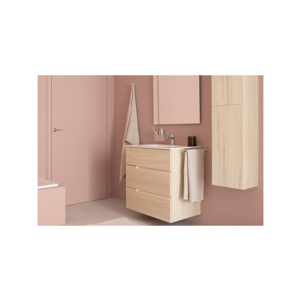 Victoria-n unik (meuble+lavabo) 3 tiroirs 1000 mm frêne clair - ROCA A852103541 