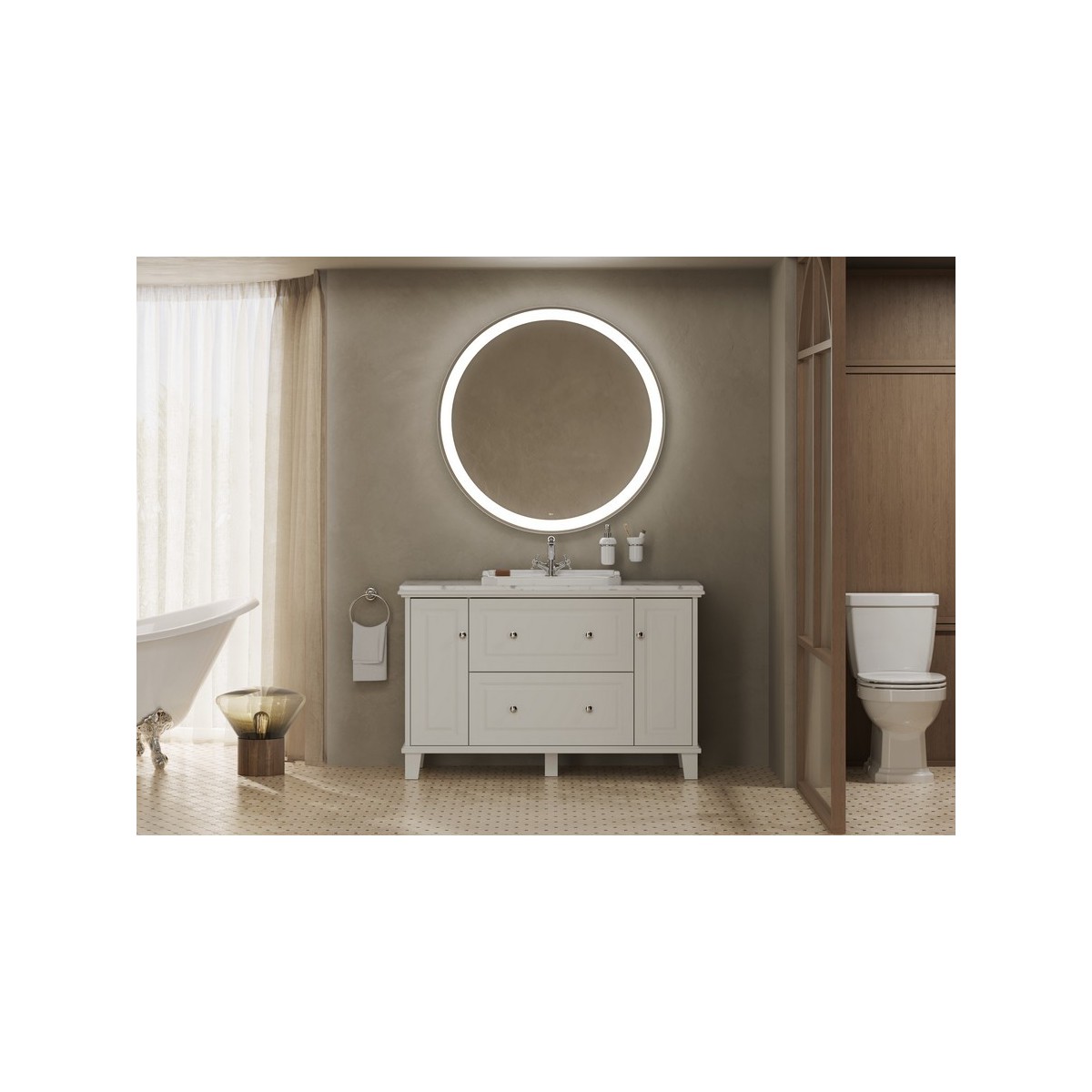 Carmen meuble pour vasque à encastrer de 600 mm base 1300 mm blanc mat - ROCA A858088509 