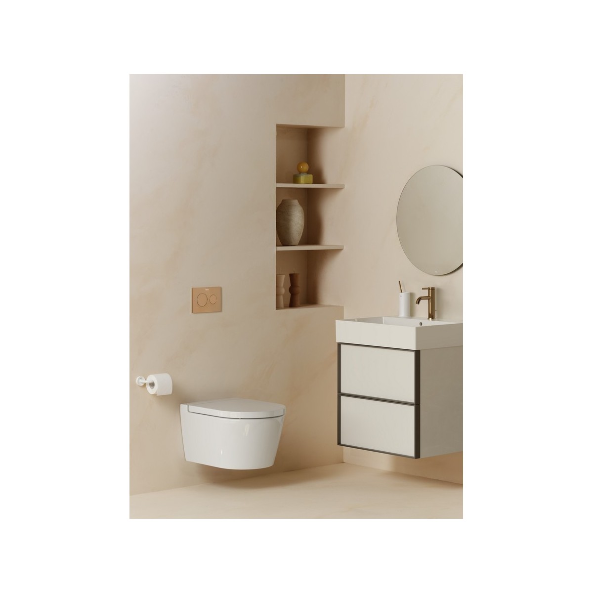 Ps3 double pour bâti-support duplo s rose gold - ROCA A8902233RG 