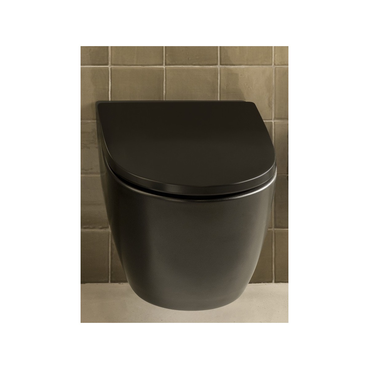 Ona cuvette au sol compacte sans bride adossée au mur 600mm noir mat - ROCA A342688080 