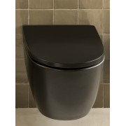 Ona cuvette au sol compacte sans bride adossée au mur 600mm noir mat - ROCA A342688080 