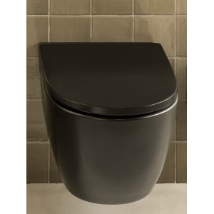 Ona cuvette au sol compacte sans bride adossée au mur 600mm noir mat - ROCA A342688080 