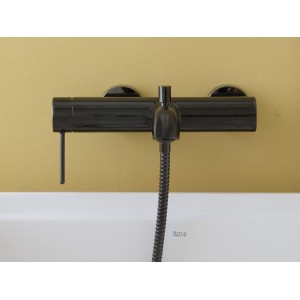 Nu mitigeur bd mural avec inverseur automatique et poignée fine titanium black - ROCA A5A023FCN0 