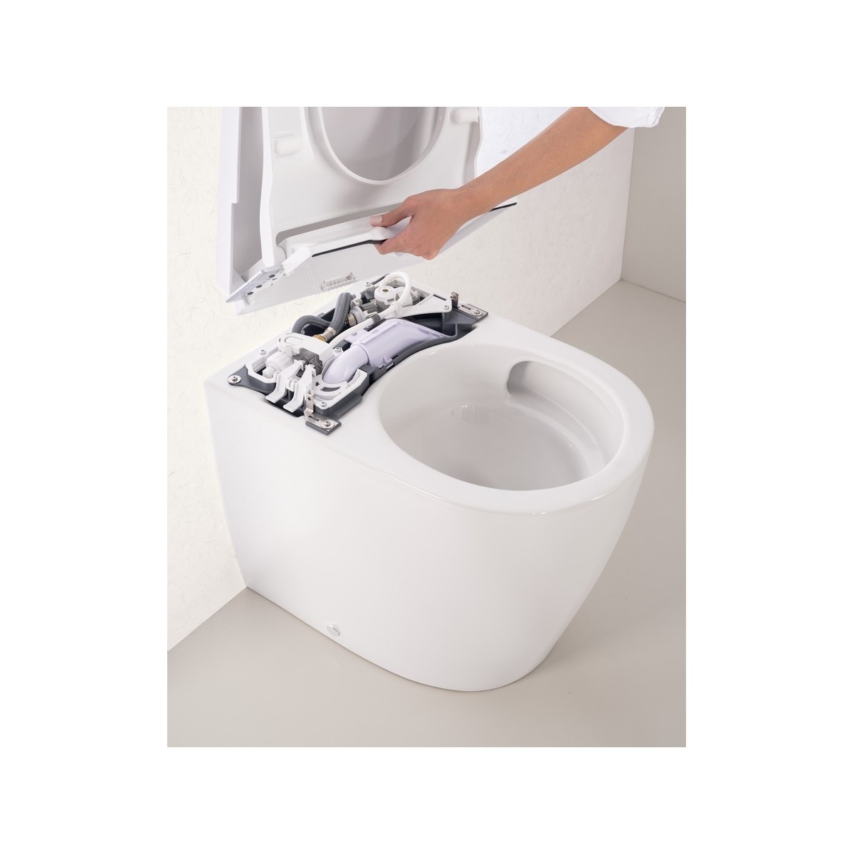 Avant wc au sol rimless, réservoir intégré alimentation hydraulique interne - ROCA A80336MS0W 