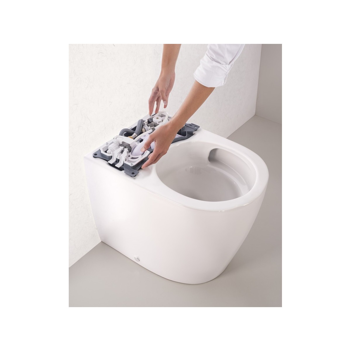 Avant wc au sol rimless, réservoir intégré alimentation hydraulique interne - ROCA A80336MS0W 
