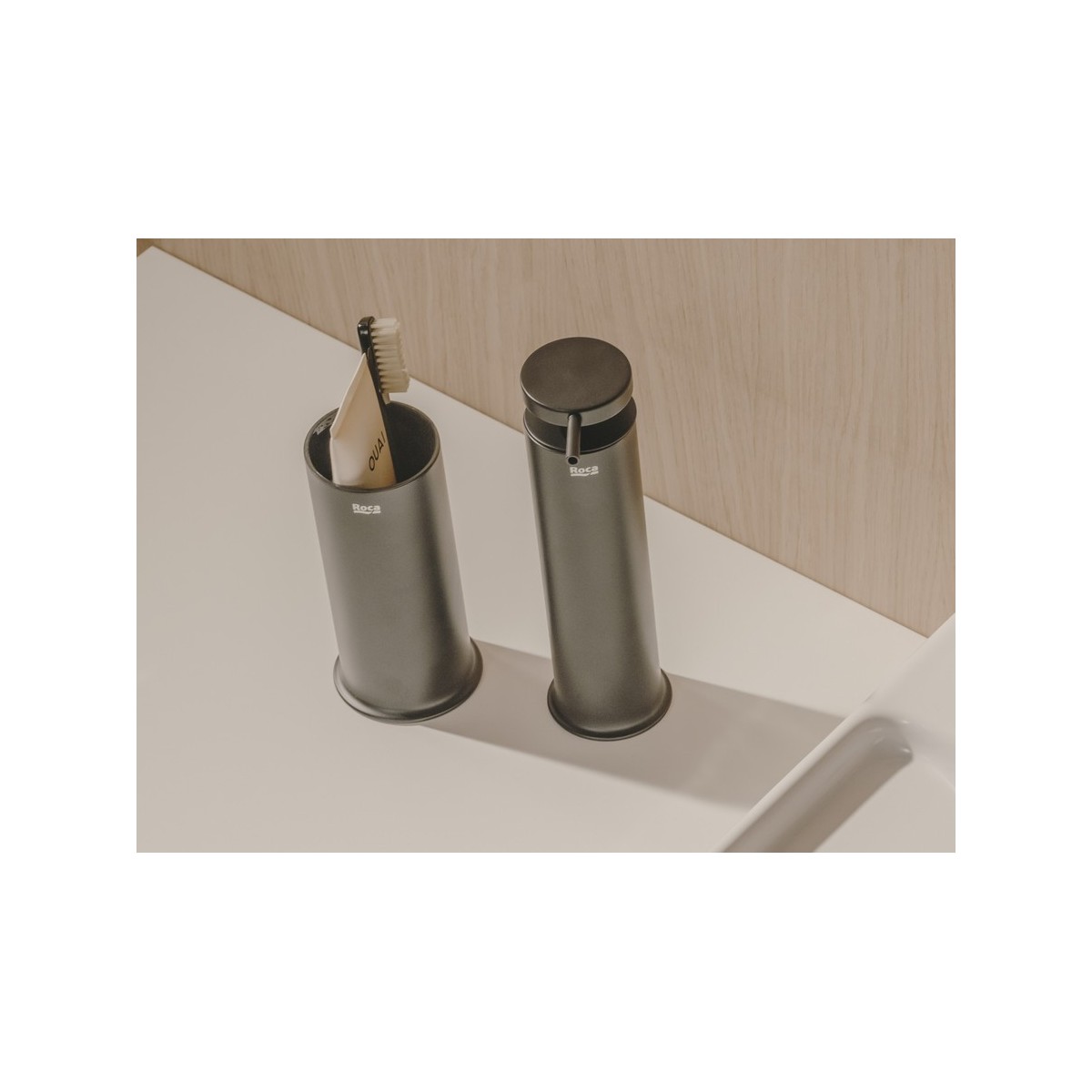 Allegro distributeur de savon à poser avec poussoir. noir mat - ROCA A817863NB0 