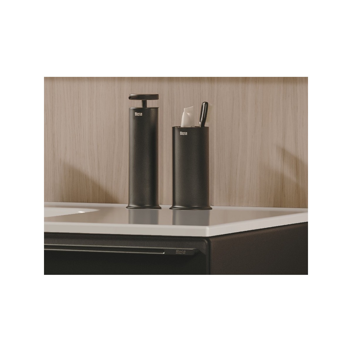 Allegro distributeur de savon à poser avec poussoir. noir mat - ROCA A817863NB0 
