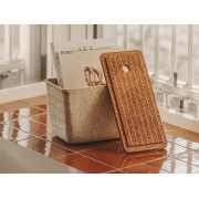 Tura petit panier en feutre recyclé avec couvercle en liège 335x165mm - ROCA A818025N10 