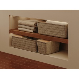 Tura petit panier en feutre recyclé avec couvercle en liège 335x165mm - ROCA A818025N10 