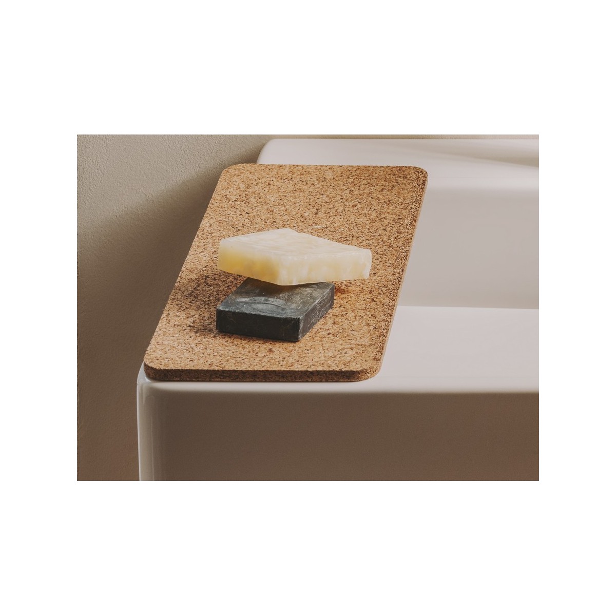 Tura petit panier en feutre recyclé avec couvercle en liège 335x165mm - ROCA A818025N10 