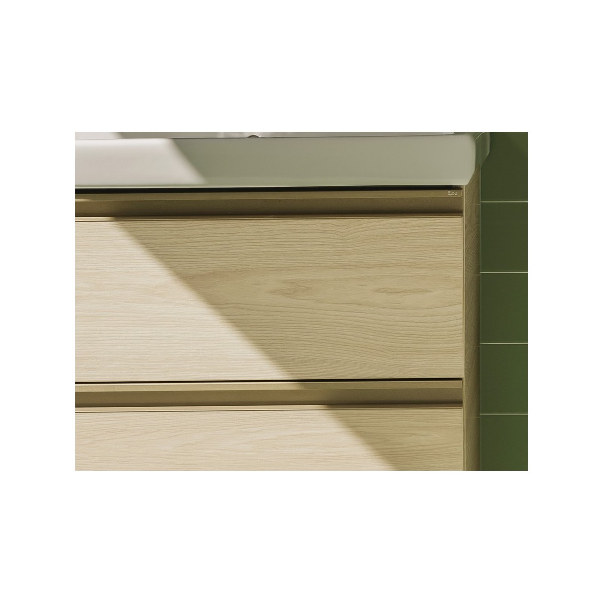 The gap unik 2 tiroirs lavabo mural 600 mm frêne nordic/poignées nickel mat - ROCA A851963434 