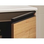 The gap unik 2t+1p lavabo mural asym gche 1000 mm noyer/poignées noires - ROCA A851968517 