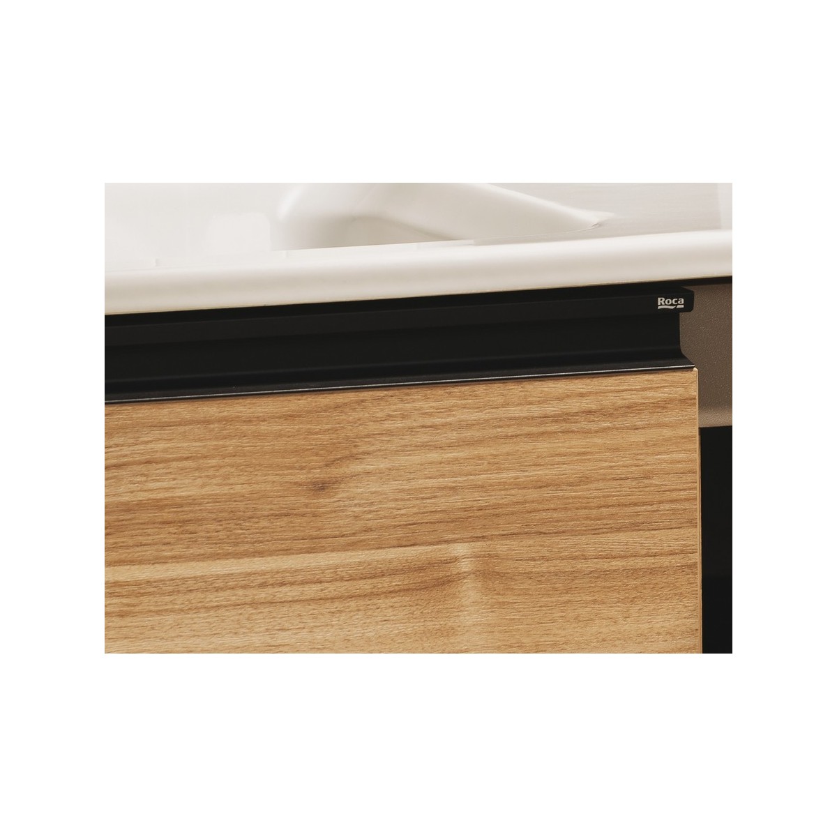 The gap pack 2t + 1p lavabo mural gauche 1000mm noyer/poignées noires - ROCA A851979517 