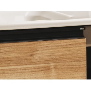 The gap pack 2t + 1p lavabo mural gauche 1000mm noyer/poignées noires - ROCA A851979517 