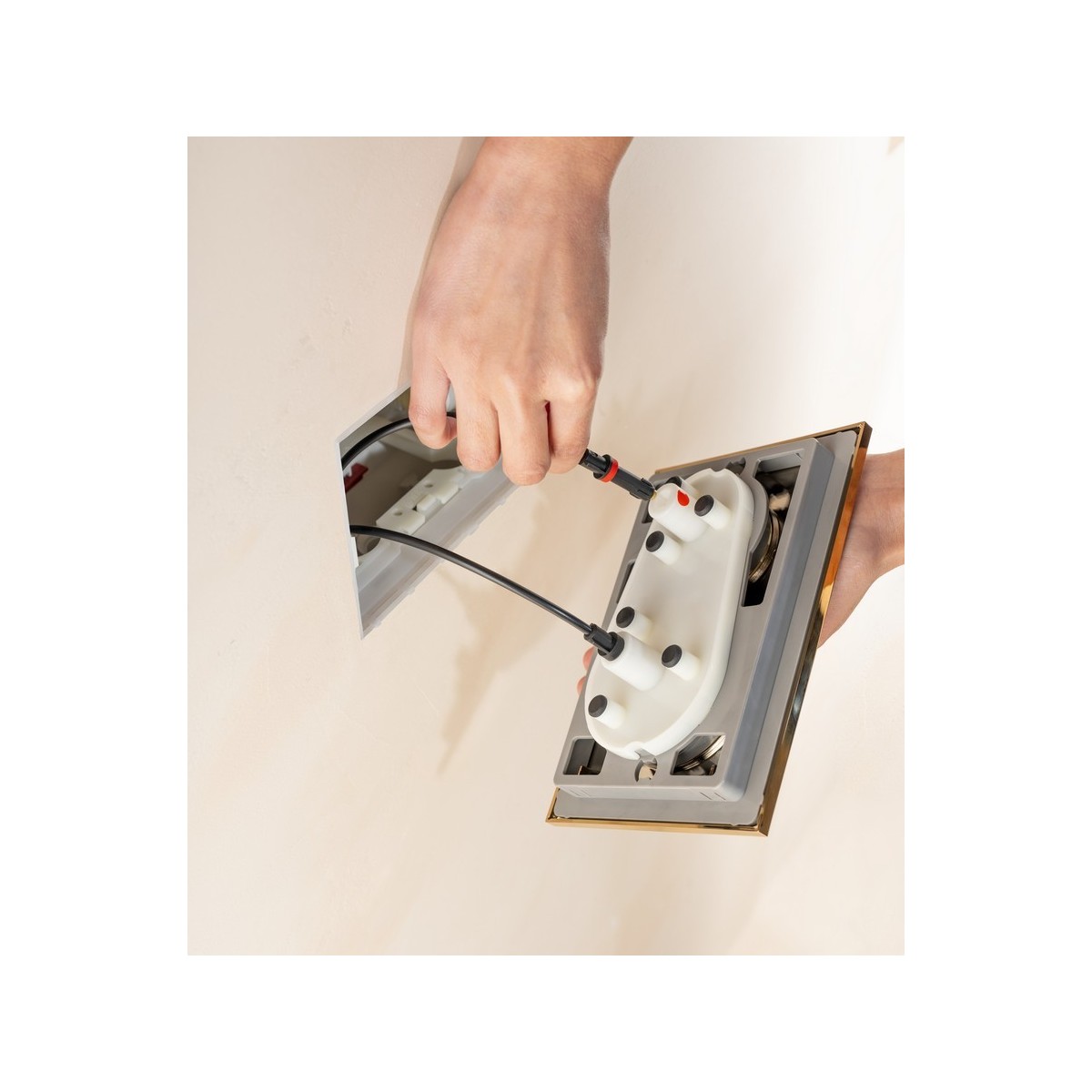 Ps3 double pour bâti-support duplo s rose gold - ROCA A8902233RG 