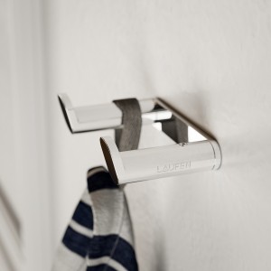 Hali patère double chromée chromé 80x53x22 mm - LAUFEN H3811730040011 