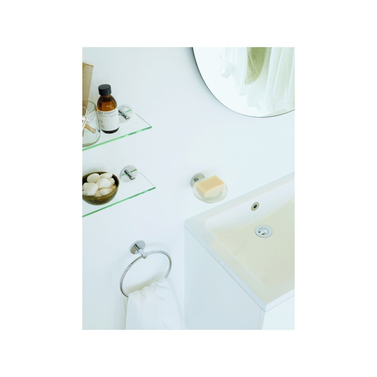 Cana porte-savon mural à coller chromé chromé 110x126x55 mm - LAUFEN H3831310040001 