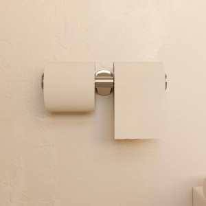 Niara porte-papier toilette double sans couvercle rose gold brossé 245x82x58 mm - LAUFEN H3840621620011 