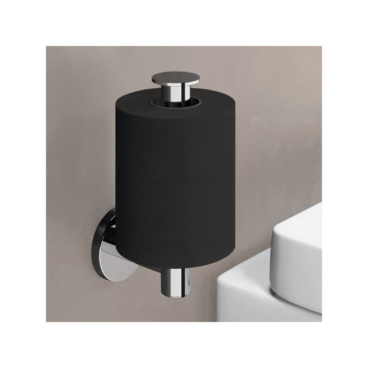 Niara porte-papier toilette vertical titane noir mat 58x95x176 mm - LAUFEN H3840621630021 