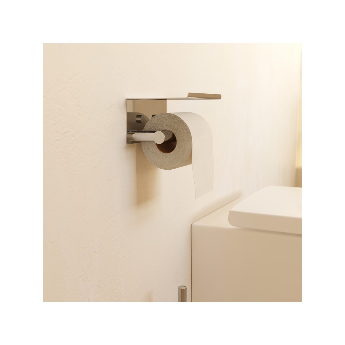 Niara porte-papier toilette avec couvercle or pâle mat 159x112x88 mm - LAUFEN H3840621650031 