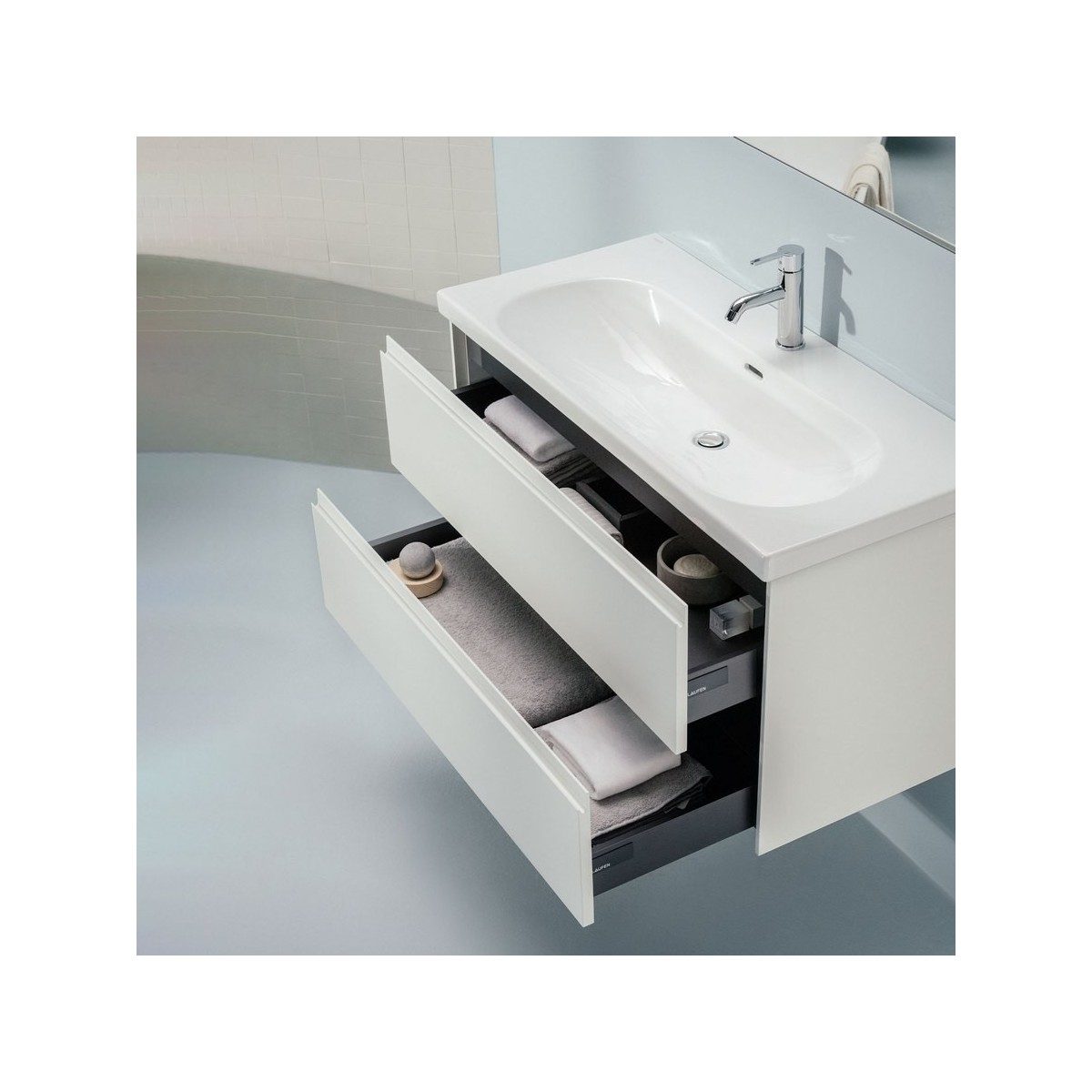 Lani meuble sous lavabo, 2 tiroirs, pour lavabo h810089 - LAUFEN H4035621122601 