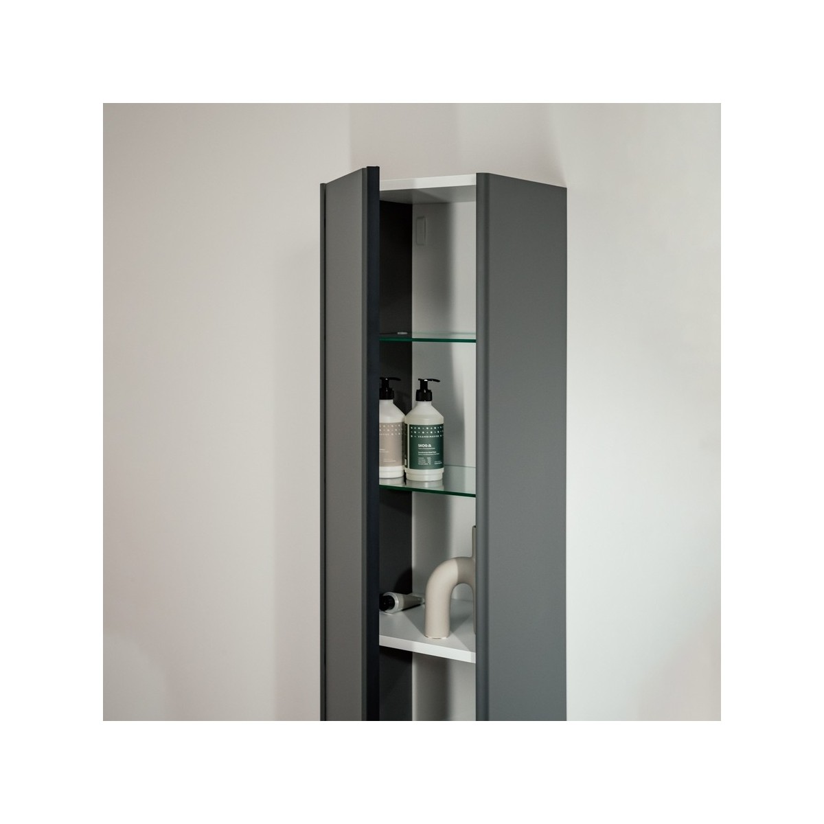 Lani armoire haute 1 porte charnières à gauche 355x335x1650mm gris traffic - LAUFEN H4037211122661 