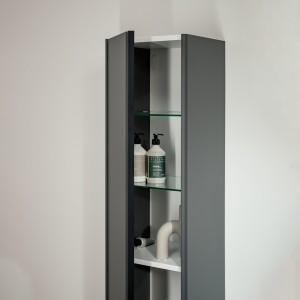 Lani armoire haute 1 porte charnières à gauche 355x335x1650mm gris traffic - LAUFEN H4037211122661 