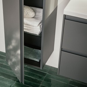 Lani armoire haute 1 porte charnières à gauche 355x335x1650mm gris traffic - LAUFEN H4037211122661 