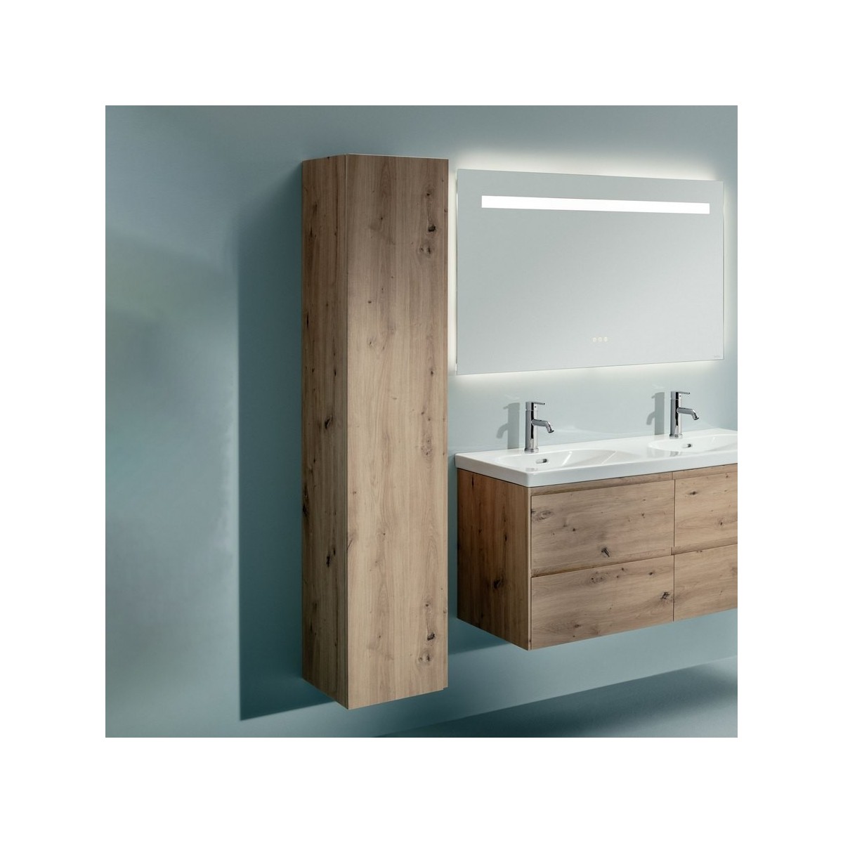 Lani armoire haute 1 porte charnières à gauche 355x335x1650mm chêne sauvage - LAUFEN H4037211122671 