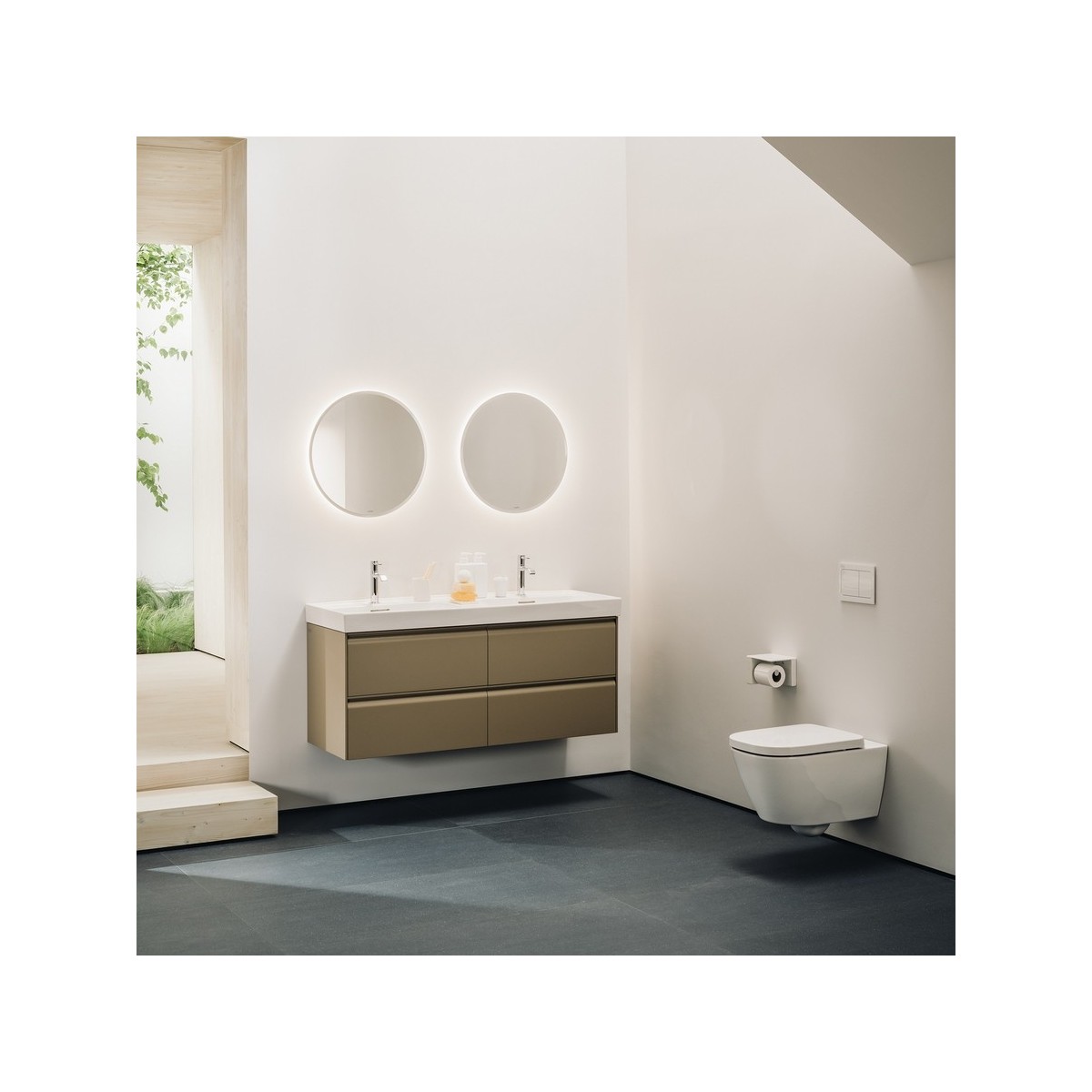 Meda meuble sous lavabo 1300 2t pour lavabo 814112 chêne sauvage 1285x450x515 mm - LAUFEN H4216440112671 