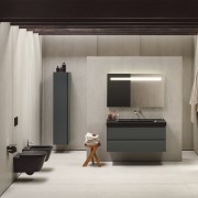 Meda armoire haute 1650 1 porte charnières à gauche blanc mat 355x335x1650 mm - LAUFEN H4216510112601 