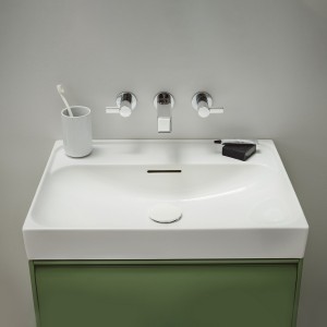 Meda lavabo mural ou à poser sur meuble blanc 600x460x80 mm - LAUFEN H8101130001091 