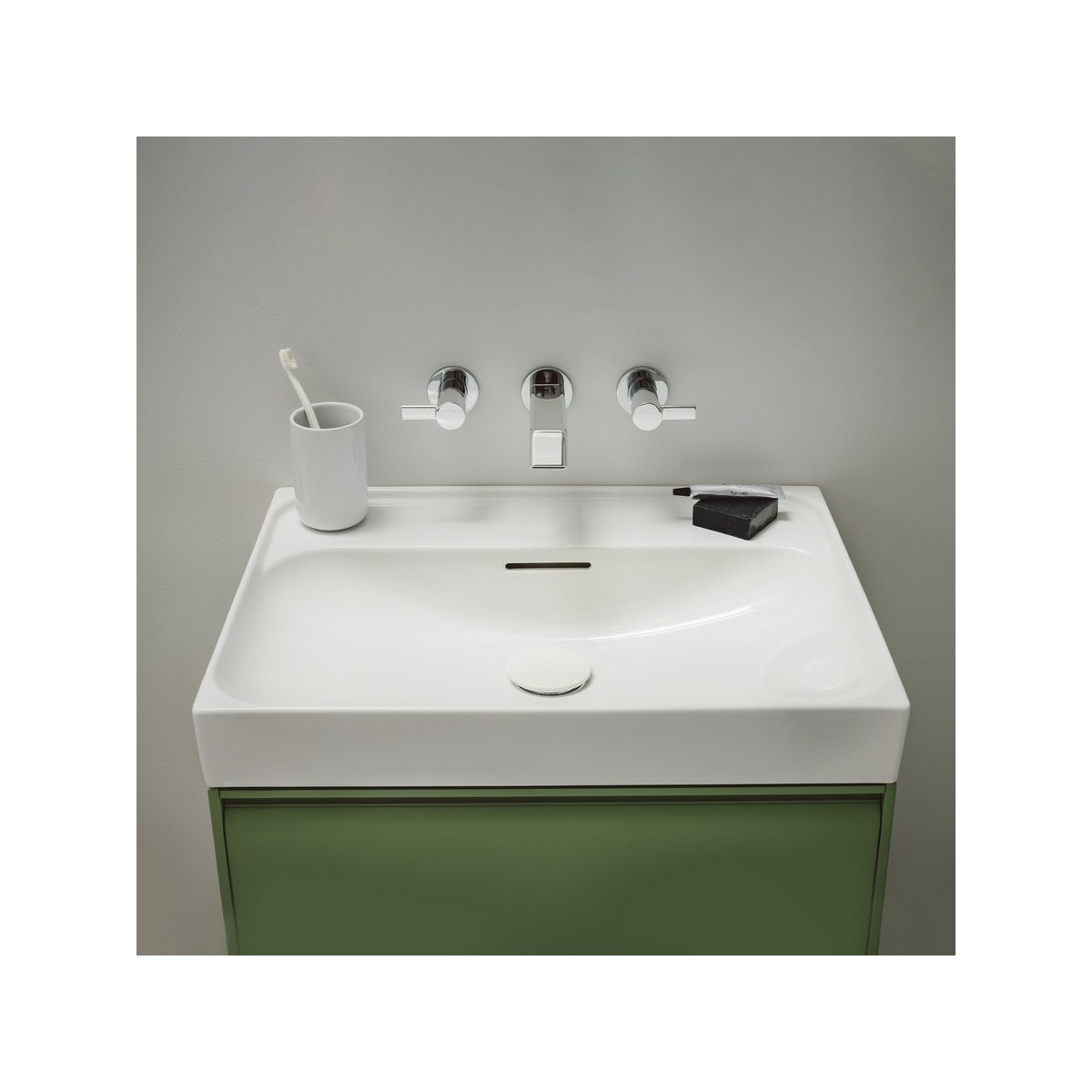 Meda lavabo mural ou à poser sur meuble blanc lcc 600x460x80 mm - LAUFEN H8101134001091 