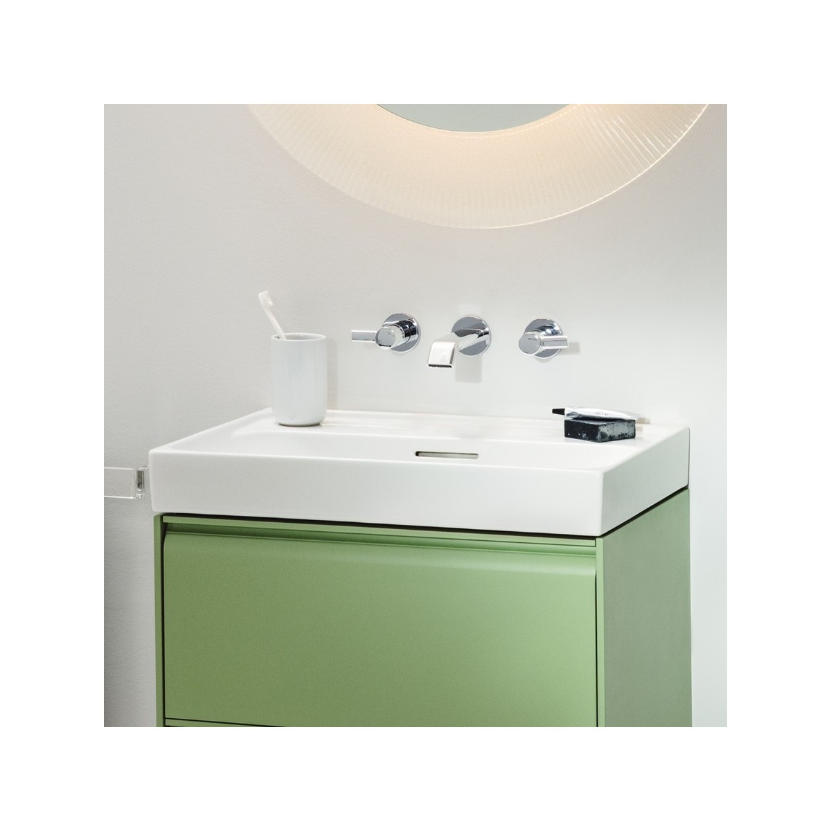 Meda lavabo mural ou à poser sur meuble blanc lcc 600x460x80 mm - LAUFEN H8101134001091 