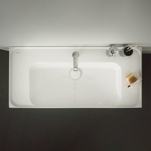 Meda lavabo mural ou à poser sur meuble blanc 1000x460x80 mm - LAUFEN H8101190001041 