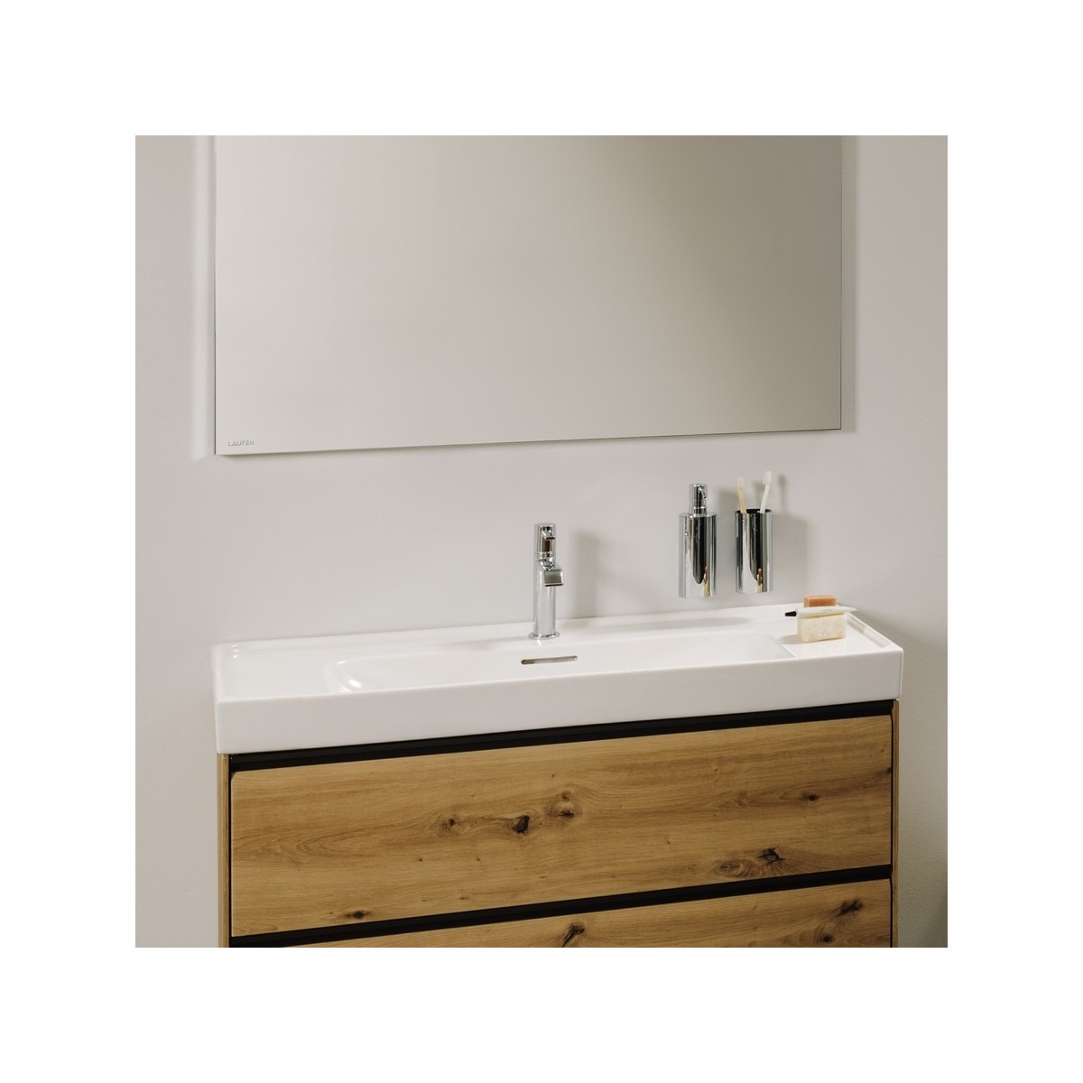 Meda lavabo mural ou à poser sur meuble blanc mat 1000x460x80 mm - LAUFEN H8101197571041 