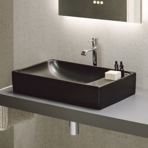 Meda vasque à poser avec plage de robinetterie à gauche blanc 600x350x120 mm - LAUFEN H8121130001091 