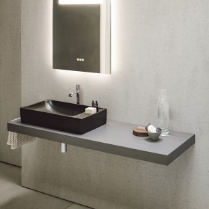 Meda vasque à poser avec plage de robinetterie à gauche blanc 600x350x120 mm - LAUFEN H8121130001091 