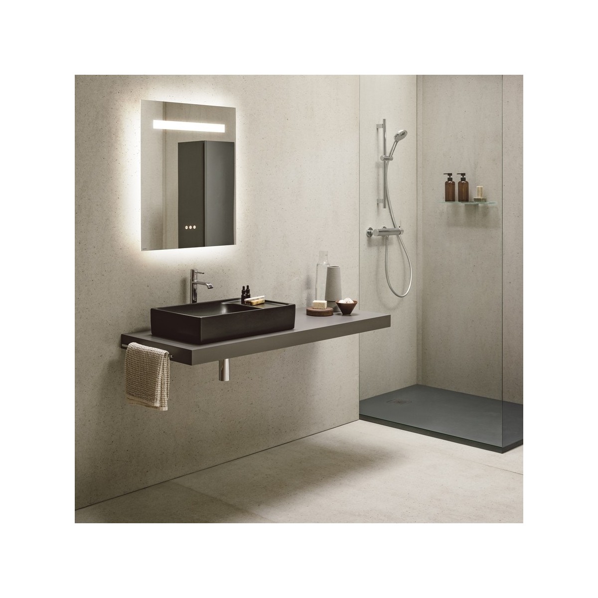 Meda vasque à poser avec plage de robinetterie à gauche blanc 600x350x120 mm - LAUFEN H8121130001121 