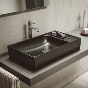 Meda vasque à poser avec plage de robinetterie à gauche blanc lcc 600x350x120 mm - LAUFEN H8121134001091 