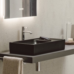 Meda vasque à poser avec plage de robinetterie à gauche blanc lcc 600x350x120 mm - LAUFEN H8121134001121 