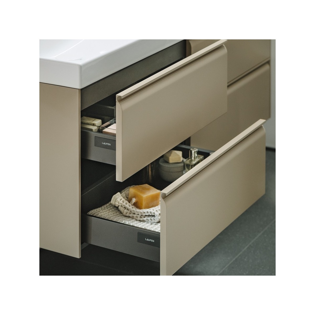 Meda lavabo double mural ou à poser sur meuble blanc lcc 1300x460x80 mm - LAUFEN H8141124001041 