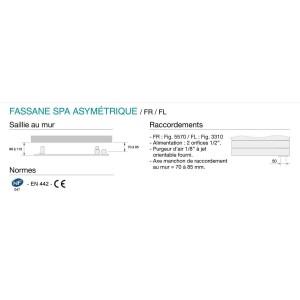 Sèche-serviette ACOVA - FASSANE SPA Asymétrique à gauche eau chaude 429W FL081-055