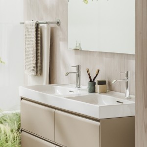 Meda lavabo double mural ou à poser sur meuble blanc mat 1300x460x80 mm - LAUFEN H8141127571041 