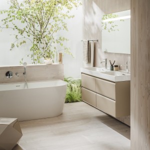 Meda lavabo double mural ou à poser sur meuble blanc mat 1300x460x80 mm - LAUFEN H8141127571041 