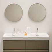 Meda lavabo double mural ou à poser sur meuble graphite mat 1300x460x80 mm - LAUFEN H8141127581041 