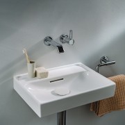 Meda lave-mains mural ou à poser sur meuble graphite mat 450x350x80 mm - LAUFEN H8151117581091 